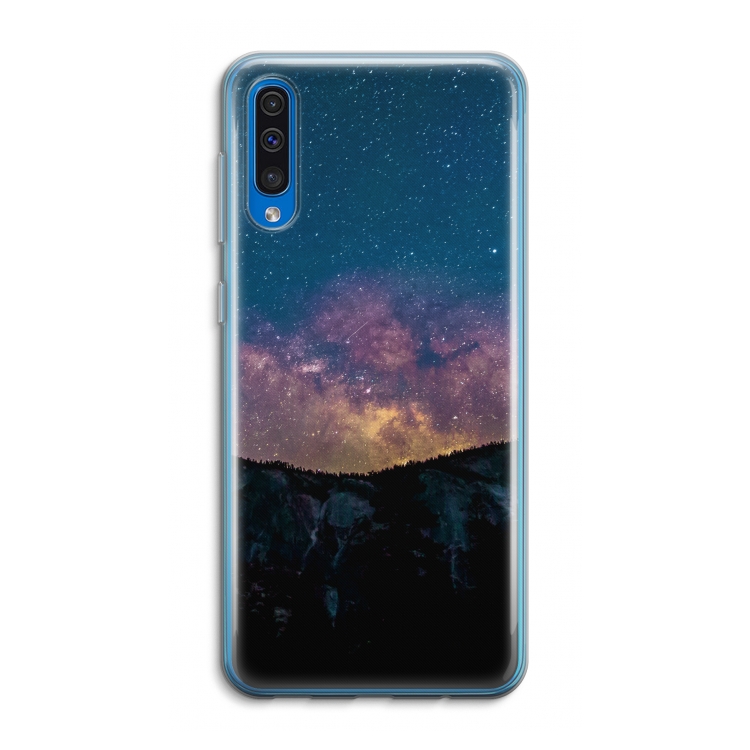 Travel to space: Samsung Galaxy A50 Transparant Hoesje