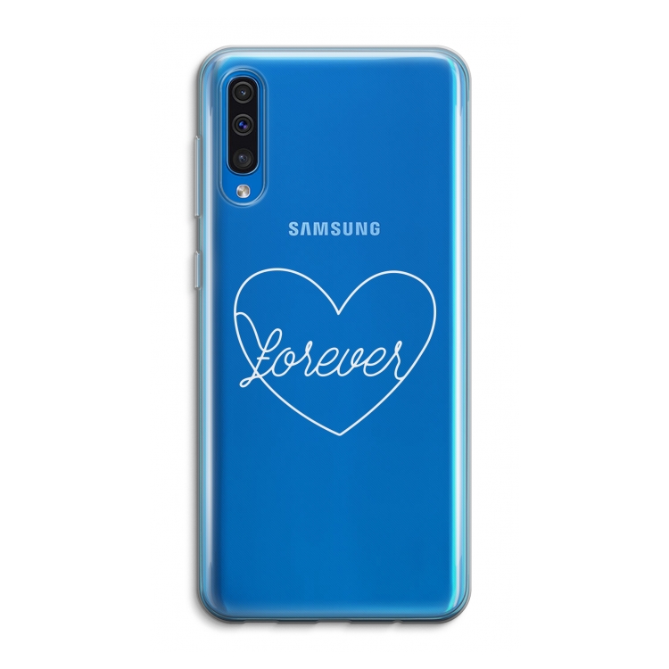 Forever heart pastel: Samsung Galaxy A50 Transparant Hoesje