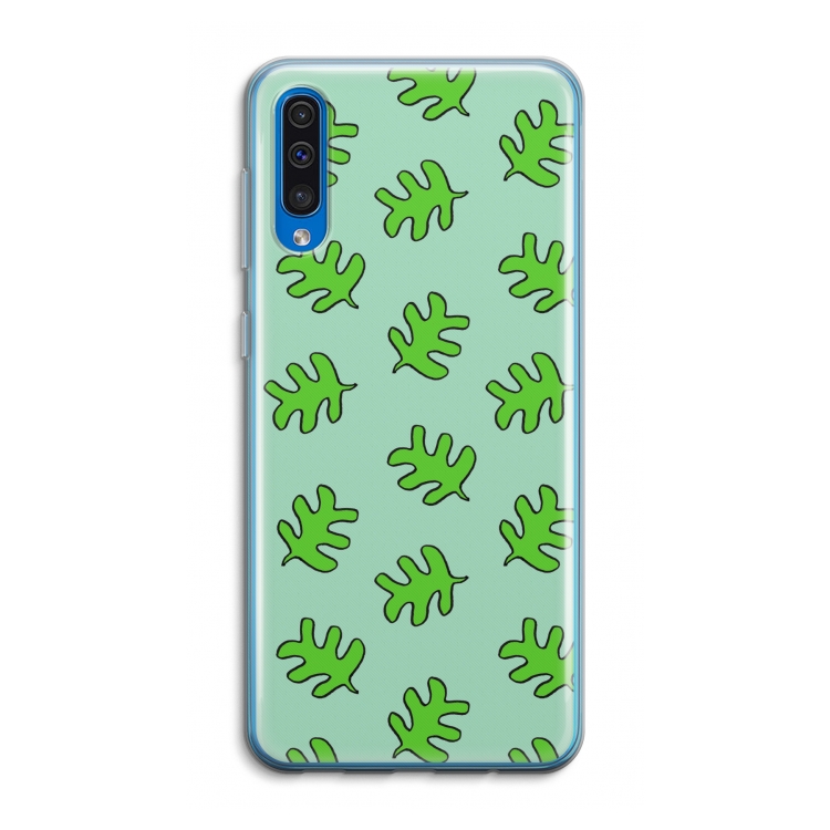 Groene blaadjes: Samsung Galaxy A50 Transparant Hoesje