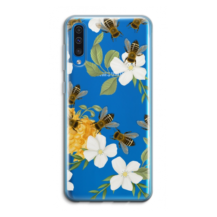No flowers without bees: Samsung Galaxy A50 Transparant Hoesje