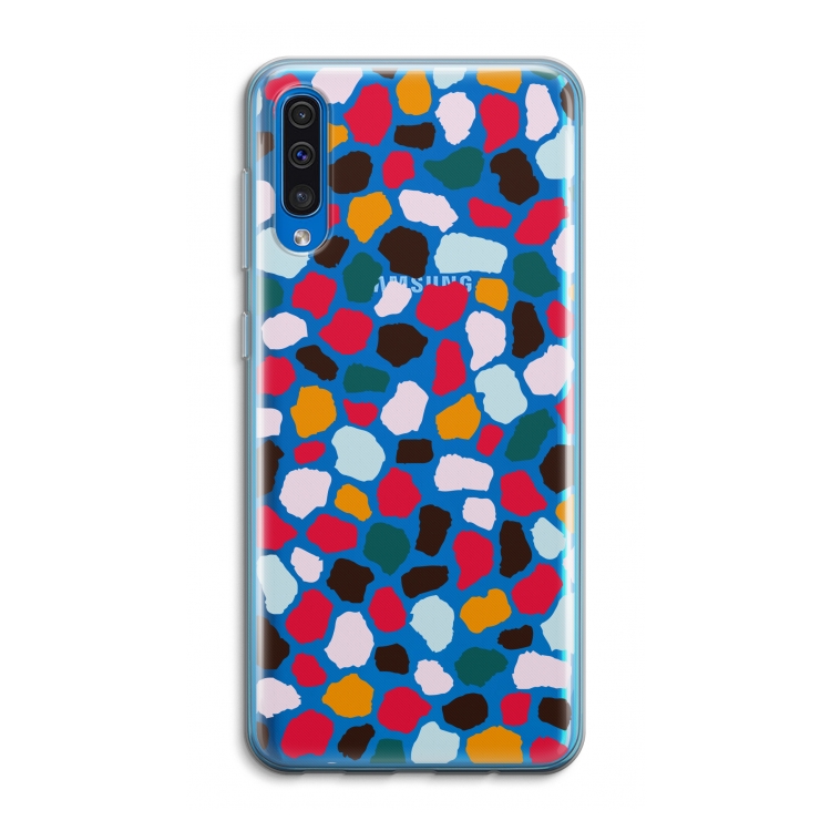 Colored Giraffe: Samsung Galaxy A50 Transparant Hoesje
