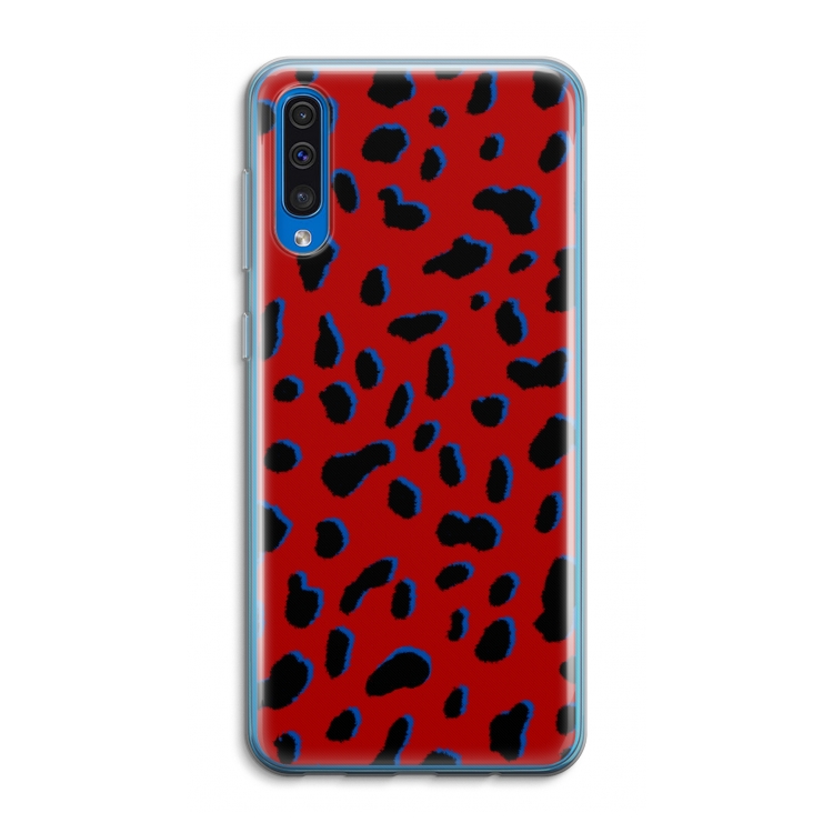 Red Leopard: Samsung Galaxy A50 Transparant Hoesje