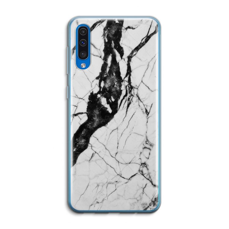Witte marmer 2: Samsung Galaxy A50 Transparant Hoesje