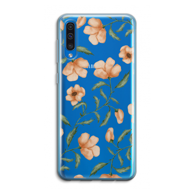Peachy flowers: Samsung Galaxy A50 Transparant Hoesje
