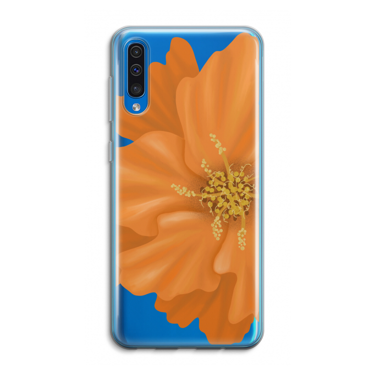 Orange Ellila flower: Samsung Galaxy A50 Transparant Hoesje