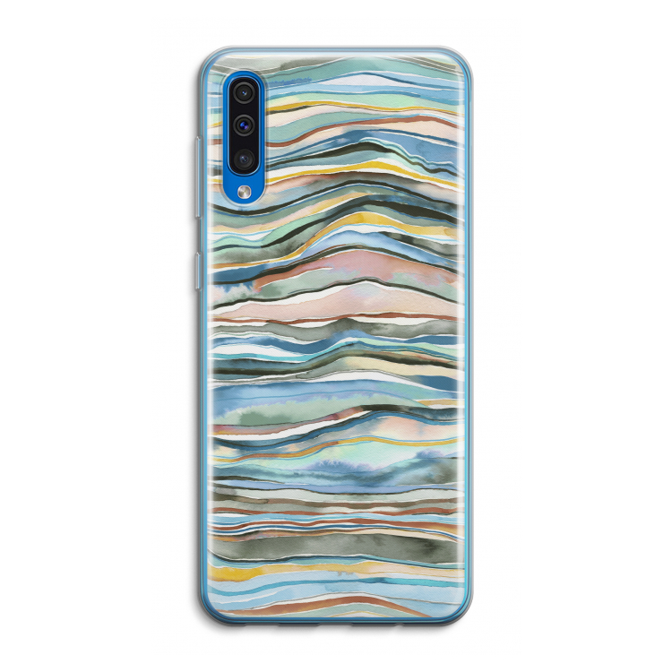 Watercolor Agate: Samsung Galaxy A50 Transparant Hoesje