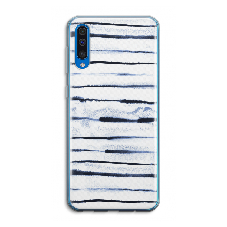 Ink Stripes: Samsung Galaxy A50 Transparant Hoesje