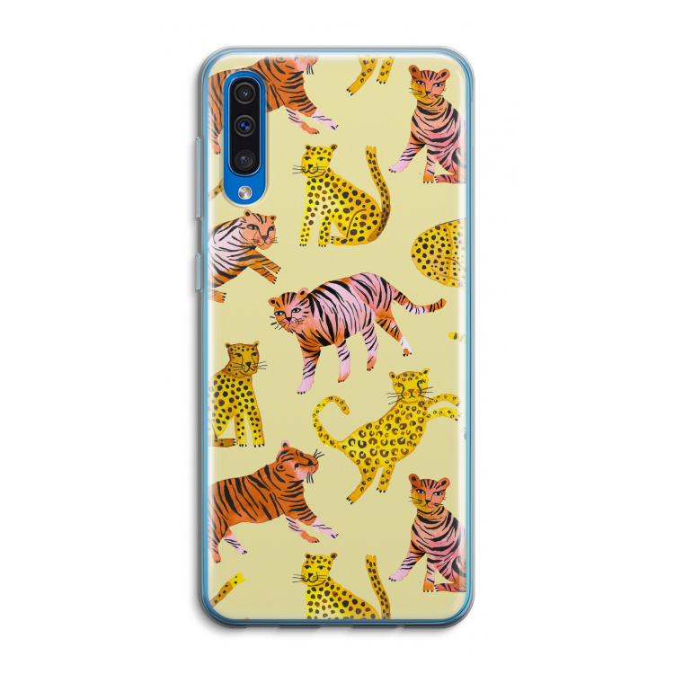 Cute Tigers and Leopards: Samsung Galaxy A50 Transparant Hoesje