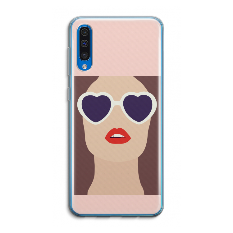 Red lips: Samsung Galaxy A50 Transparant Hoesje