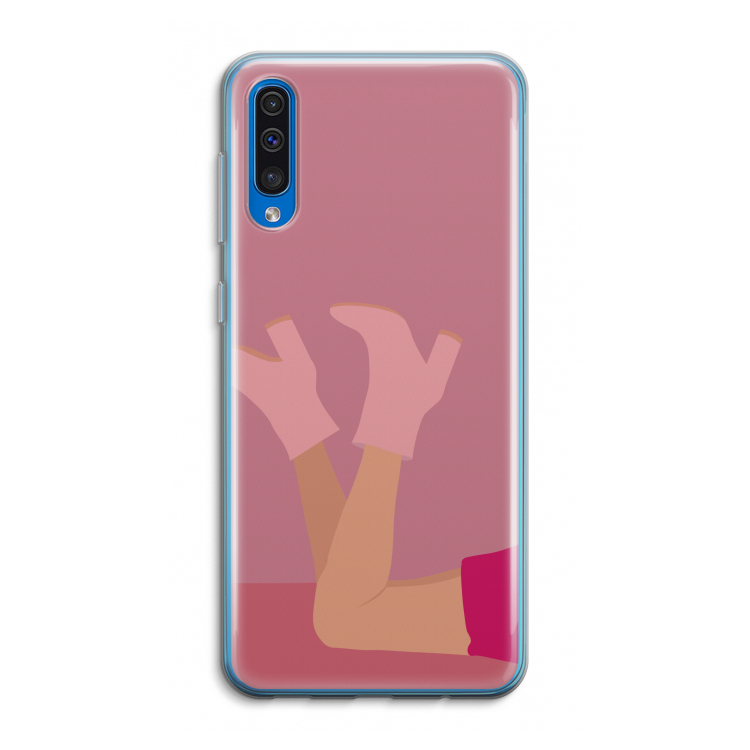 Pink boots: Samsung Galaxy A50 Transparant Hoesje