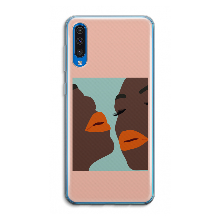 Orange lips: Samsung Galaxy A50 Transparant Hoesje
