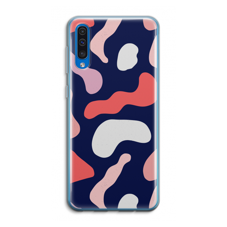 Memphis Shapes Pink: Samsung Galaxy A50 Transparant Hoesje