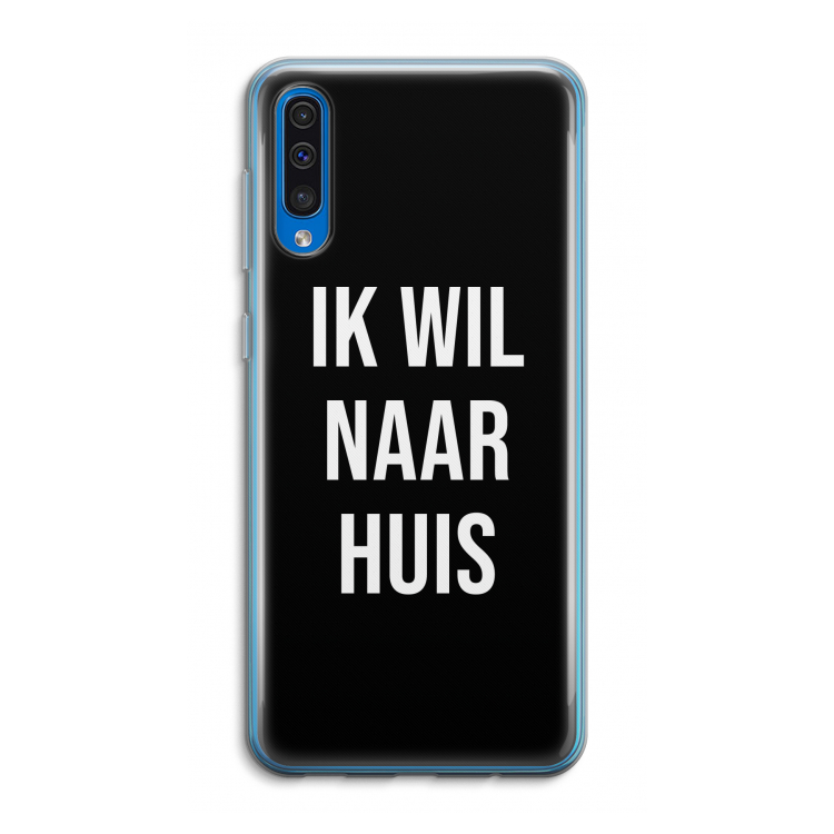 Ik wil naar huis - Zwart: Samsung Galaxy A50 Transparant Hoesje