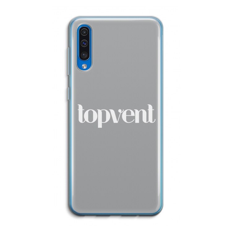 Topvent Grijs Wit: Samsung Galaxy A50 Transparant Hoesje