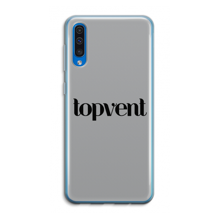 Topvent Grijs Zwart: Samsung Galaxy A50 Transparant Hoesje