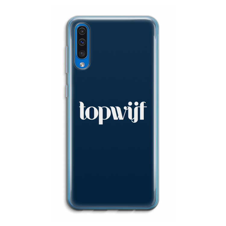 Topwijf Navy: Samsung Galaxy A50 Transparant Hoesje