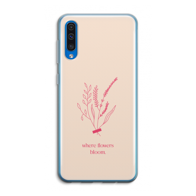 Where flowers bloom: Samsung Galaxy A50 Transparant Hoesje