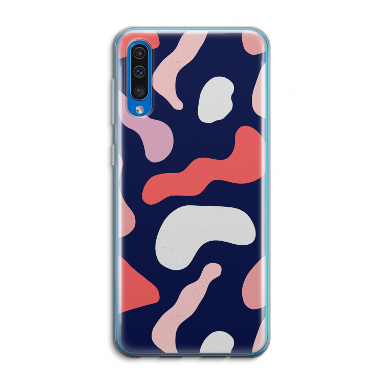 Memphis Shapes Pink: Samsung Galaxy A50 Transparant Hoesje