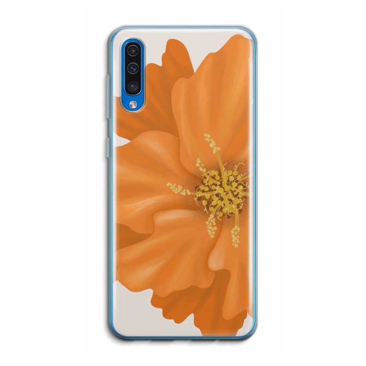 Orange Ellila flower: Samsung Galaxy A50 Transparant Hoesje