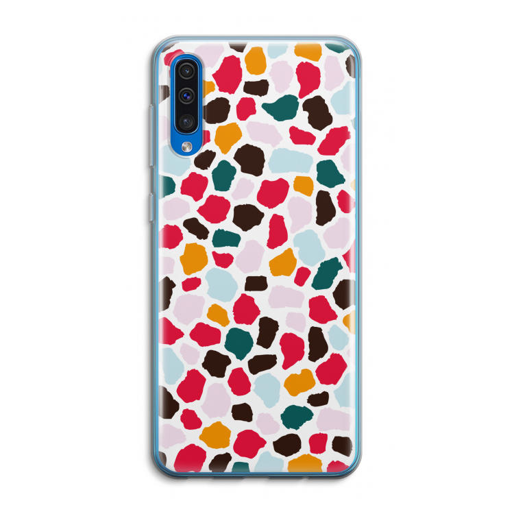 Colored Giraffe: Samsung Galaxy A50 Transparant Hoesje