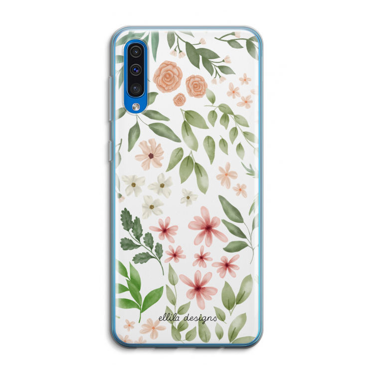 Botanical sweet flower heaven: Samsung Galaxy A50 Transparant Hoesje