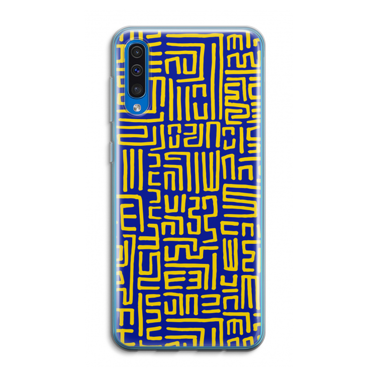 Majorelle Blue Print: Samsung Galaxy A50 Transparant Hoesje