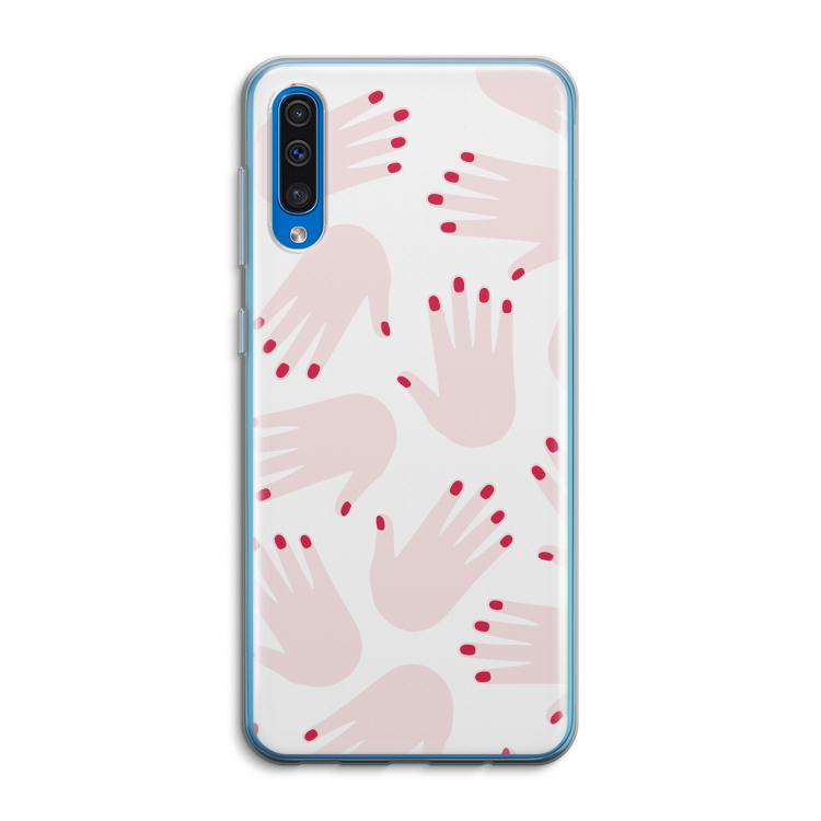 Hands pink: Samsung Galaxy A50 Transparant Hoesje