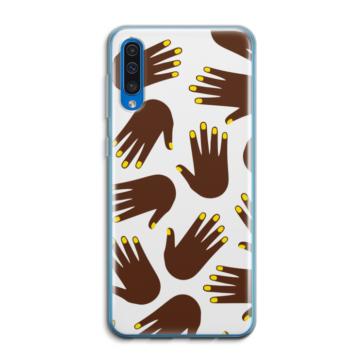 Hands dark: Samsung Galaxy A50 Transparant Hoesje