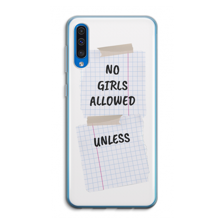 No Girls Allowed Unless: Samsung Galaxy A50 Transparant Hoesje