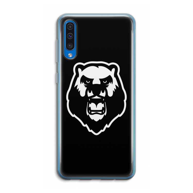 Angry Bear (black): Samsung Galaxy A50 Transparant Hoesje