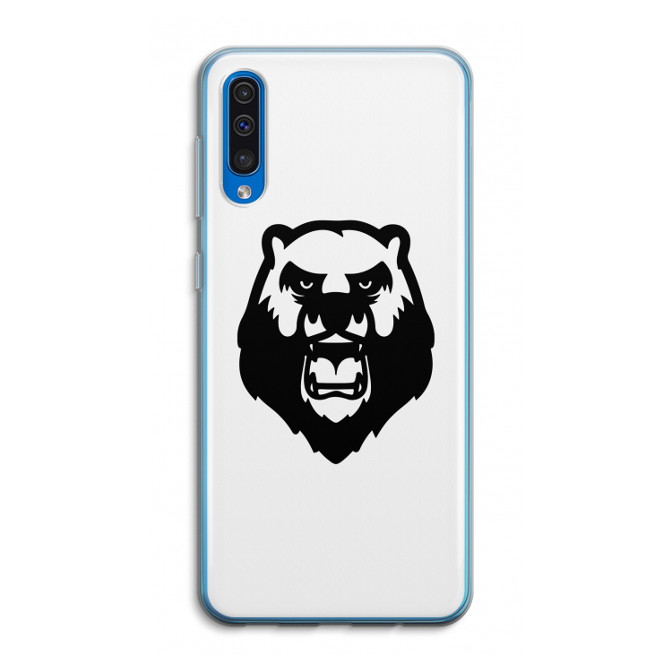 Angry Bear (white): Samsung Galaxy A50 Transparant Hoesje