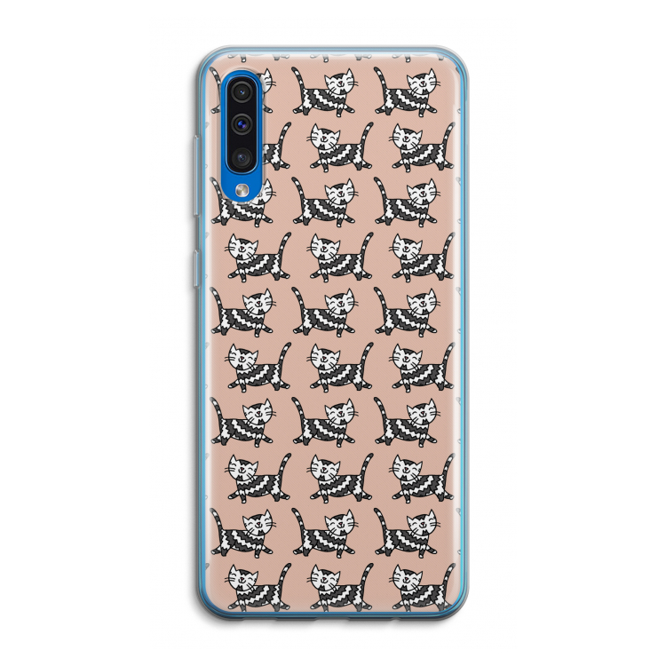 Zwarte poes: Samsung Galaxy A50 Transparant Hoesje