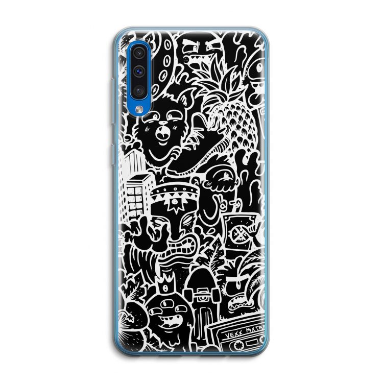 Vexx Black Mixtape: Samsung Galaxy A50 Transparant Hoesje