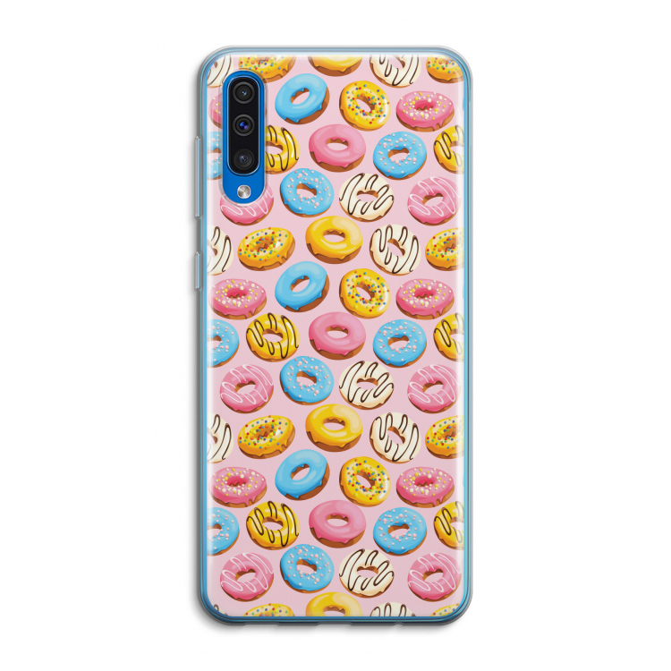 Pink donuts: Samsung Galaxy A50 Transparant Hoesje
