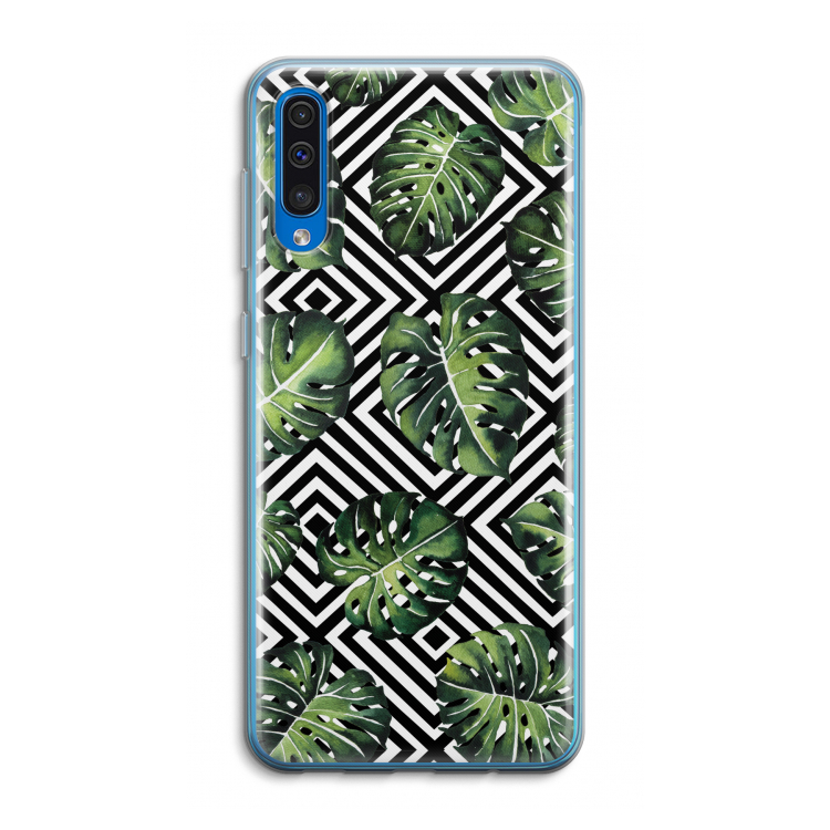 Geometrische jungle: Samsung Galaxy A50 Transparant Hoesje
