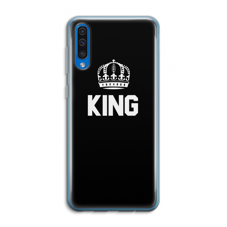 King zwart: Samsung Galaxy A50 Transparant Hoesje
