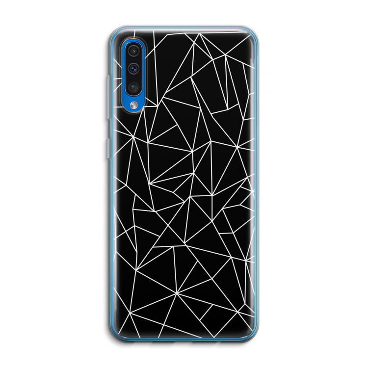 Geometrische lijnen wit: Samsung Galaxy A50 Transparant Hoesje