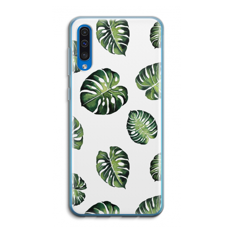 Tropische bladeren: Samsung Galaxy A50 Transparant Hoesje