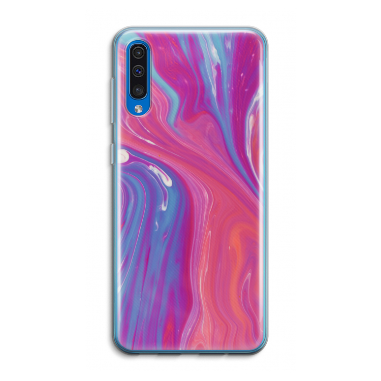 Paarse stroom: Samsung Galaxy A50 Transparant Hoesje