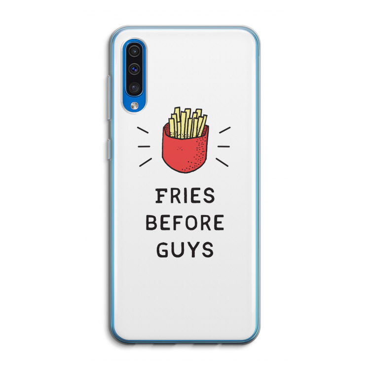 Fries before guys: Samsung Galaxy A50 Transparant Hoesje