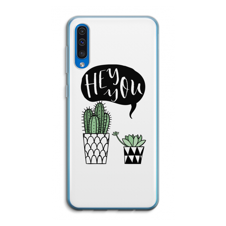 Hey you cactus: Samsung Galaxy A50 Transparant Hoesje