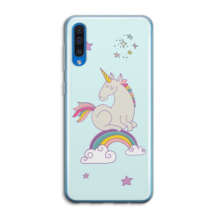 Regenboog eenhoorn: Samsung Galaxy A50 Transparant Hoesje