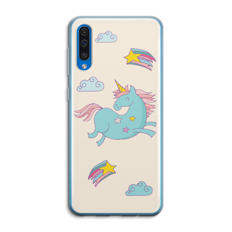Vliegende eenhoorn: Samsung Galaxy A50 Transparant Hoesje