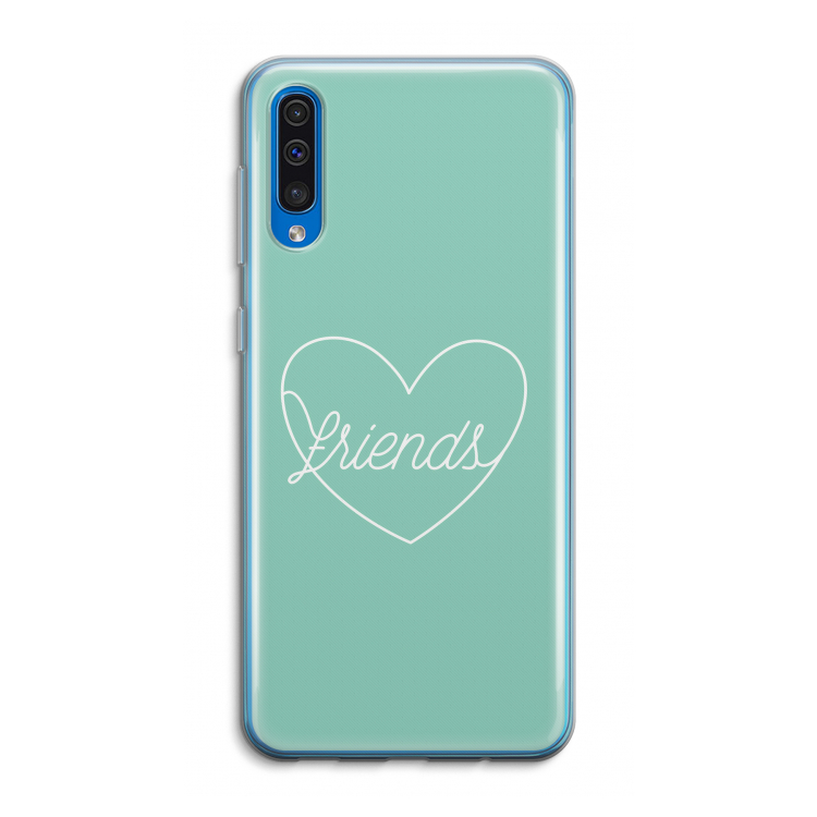 Friends heart pastel: Samsung Galaxy A50 Transparant Hoesje