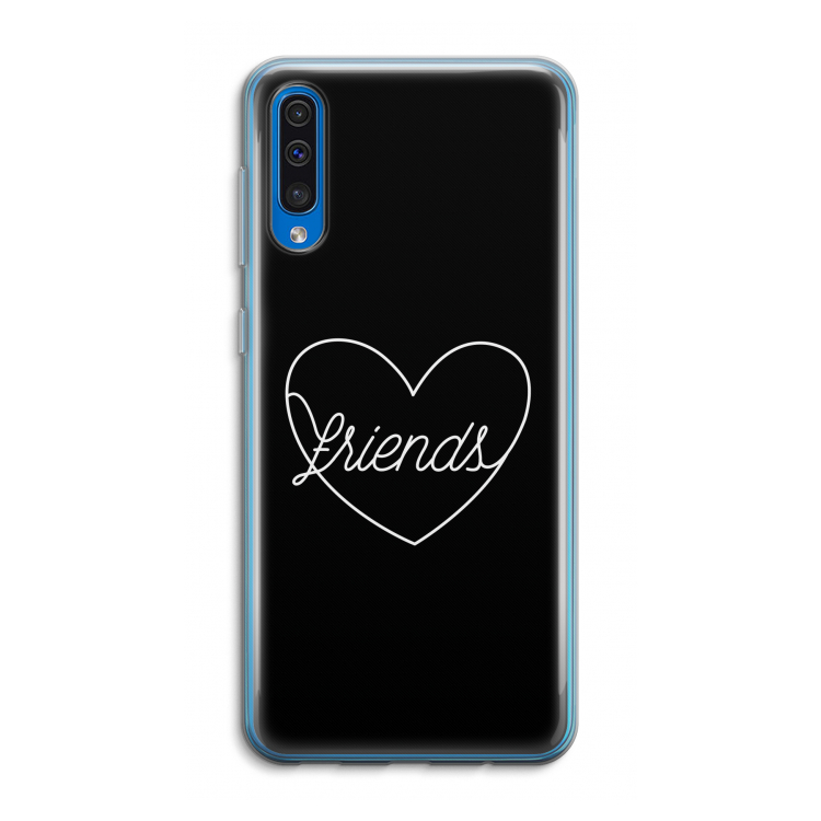 Friends heart black: Samsung Galaxy A50 Transparant Hoesje