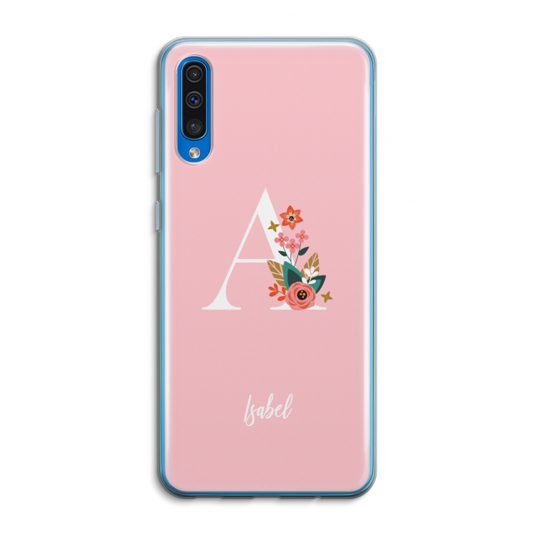 Pink Bouquet: Samsung Galaxy A50 Transparant Hoesje