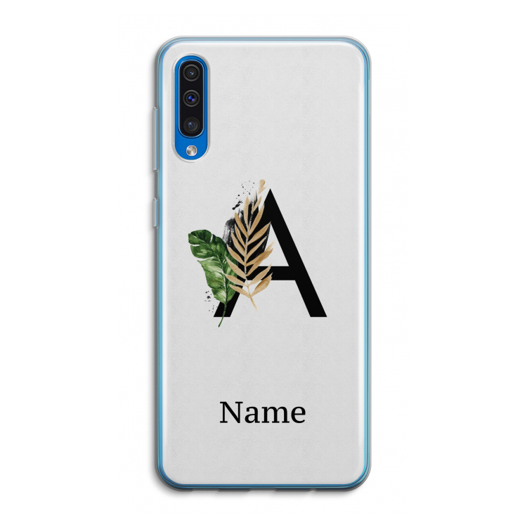 Charcoal Flora: Samsung Galaxy A50 Transparant Hoesje