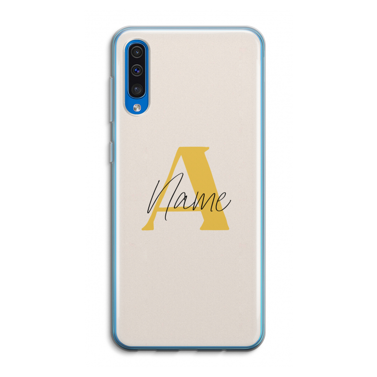 Amber Script: Samsung Galaxy A50 Transparant Hoesje