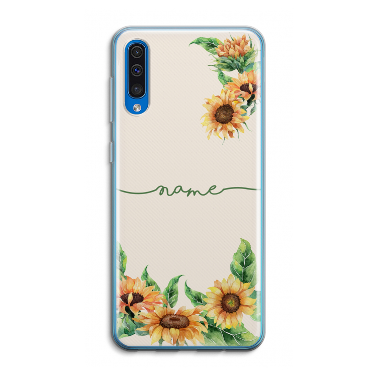 Zonnebloemen: Samsung Galaxy A50 Transparant Hoesje