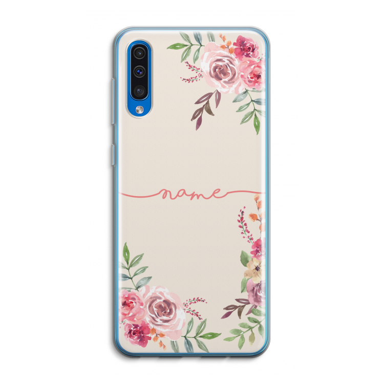 Rozen: Samsung Galaxy A50 Transparant Hoesje